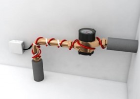 греющий кабель на водопроводной трубе